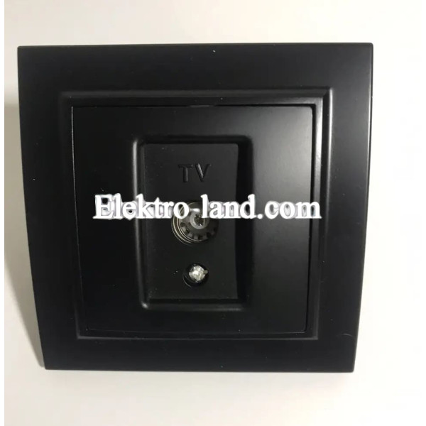 Розетка TV черная Giselt Milana G8008